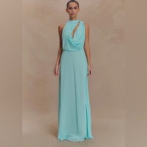 Meshki Aqua Backless Dress